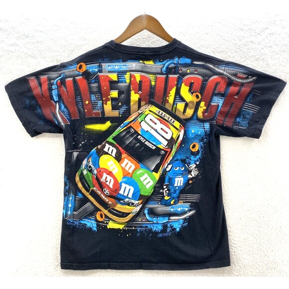 VTG M&M's Kyle Busch NASCAR Chase Authentic T Shirt Men's L All Over Print Tee - Picture 11 of 16